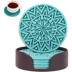 Unbranded (Malachite Green) Drinks Coasters Set,Silicone Cup Accessories - Silicone Hot Dr Unbranded (Malachite Green) Drinks Coasters Set,Silicone Cup Accessories - Silicone Hot Dr
