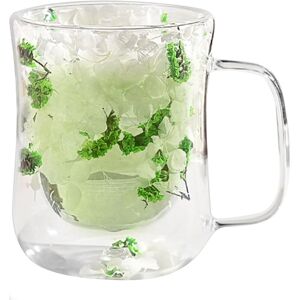 Unbranded (400ml, White and Green) Double Walled Glass Mug - Flower Double Wall Glass Tea Unbranded (400ml, White and Green) Double Walled Glass Mug - Flower Double Wall Glass Tea