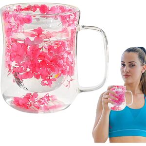 Unbranded (400ml, Rose Red) Double Walled Glass Mug - Flower Double Wall Glass Tea Cups - Unbranded (400ml, Rose Red) Double Walled Glass Mug - Flower Double Wall Glass Tea Cups -