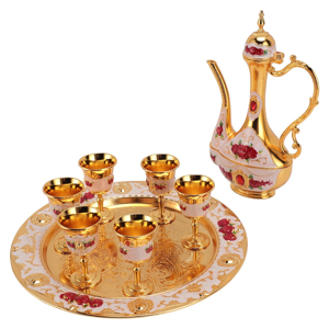 Torribaly Vintage Turkish Coffee Set Zinc Alloy Tea Pot and Cups Elegant Ambience for Home Torribaly Vintage Turkish Coffee Set Zinc Alloy Tea Pot and Cups Elegant Ambience for Home