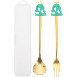 Kricely (Green, One size) 1 Set Christmas Cutlery Set Stainless Steel Dessert Spoon Frui Kricely (Green, One size) 1 Set Christmas Cutlery Set Stainless Steel Dessert Spoon Frui