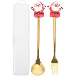 Kricely (Red, One size) 1 Set Christmas Cutlery Set Stainless Steel Dessert Spoon Fruit Kricely (Red, One size) 1 Set Christmas Cutlery Set Stainless Steel Dessert Spoon Fruit
