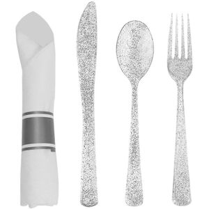 Kricely (As show, One size) 1 Set of Party Cutlery Set Forks Spoon Napkin Flatware Servi Kricely (As show, One size) 1 Set of Party Cutlery Set Forks Spoon Napkin Flatware Servi