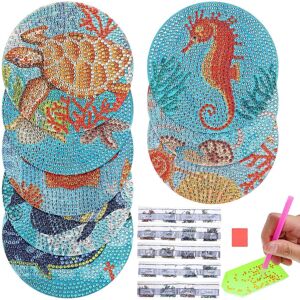 Kricely (As show, One size) 8pcs Diamond Dotting Coasters Ocean Theme Coasters DIY Rhine Kricely (As show, One size) 8pcs Diamond Dotting Coasters Ocean Theme Coasters DIY Rhine