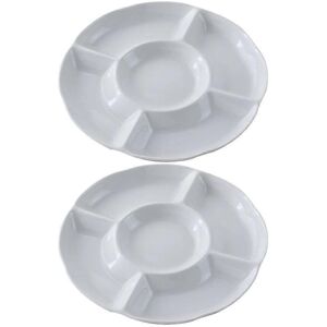 Kricely (As show, One size) 2Pcs Divided Plate Fruit Snacks Serving Platter Compartment Kricely (As show, One size) 2Pcs Divided Plate Fruit Snacks Serving Platter Compartment