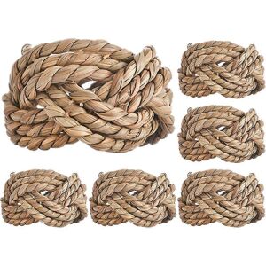Kricely (As show, One size) 6pcs Handmade Straw Woven Napkin Ring Party Dining Table Dec Kricely (As show, One size) 6pcs Handmade Straw Woven Napkin Ring Party Dining Table Dec