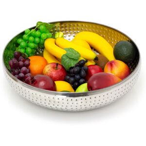 Carousel Home 38cm Extra Large Stainless Steel Kitchen Fruit Bowl Round Silver Carousel Home 38cm Extra Large Stainless Steel Kitchen Fruit Bowl Round Silver