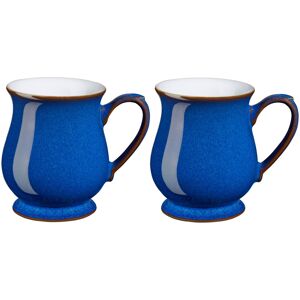 Denby - Imperial Blue Coffee Mug Set of 2 - 340ml Craftmans Curved Stoneware Cer Denby - Imperial Blue Coffee Mug Set of 2 - 340ml Craftmans Curved Stoneware Cer