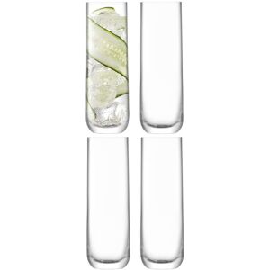 LSA International Borough Highball 420 ml Clear Set of 4 Dishwasher Safe B LSA International Borough Highball 420 ml Clear Set of 4 Dishwasher Safe B