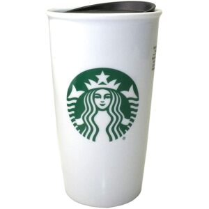 Starbucks Classic White and Green Coffee Traveler Tumbler Double Wall Ceramic Co Starbucks Classic White and Green Coffee Traveler Tumbler Double Wall Ceramic Co