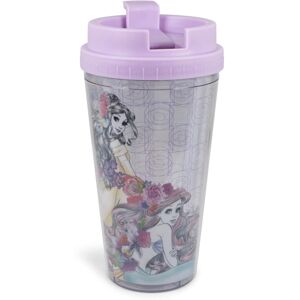 Princesses Double-Walled Plastic Tumbler With Lid Official Disney Kitch Princesses Double-Walled Plastic Tumbler With Lid Official Disney Kitch