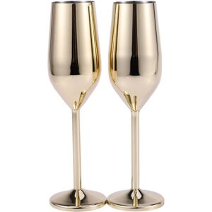 Kopinma 2Pcs/Set Shatterproof Stainless Champagne Glasses Brushed Gold Wedding Toasting Kopinma 2Pcs/Set Shatterproof Stainless Champagne Glasses Brushed Gold Wedding Toasting
