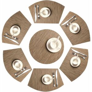 Unbranded Set of 7 Wedge Placemats 1 Center Round Vinyl Washable Heat Resistant Table Mat( Unbranded Set of 7 Wedge Placemats 1 Center Round Vinyl Washable Heat Resistant Table Mat(