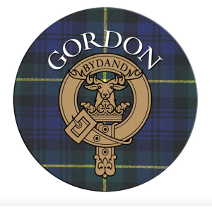 Lang Syne (Gordon) Single Scottish Circular Clan Crest Cork Backed Coaster - D-H Tartans Lang Syne (Gordon) Single Scottish Circular Clan Crest Cork Backed Coaster - D-H Tartans