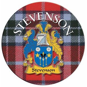 Lang Syne (Stevenson) Single Scottish Circular Clan Crest Cork Backed Coaster - N-Y Tartan Lang Syne (Stevenson) Single Scottish Circular Clan Crest Cork Backed Coaster - N-Y Tartan