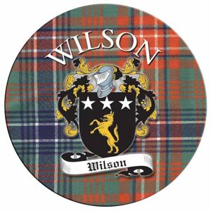 Lang Syne (Wilson) Single Scottish Circular Clan Crest Cork Backed Coaster - N-Y Tartans Lang Syne (Wilson) Single Scottish Circular Clan Crest Cork Backed Coaster - N-Y Tartans