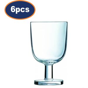 Drinking Glass Juice Water Set of 6 Stem Tempered Glass Clear Stemware Arcoroc Drinking Glass Juice Water Set of 6 Stem Tempered Glass Clear Stemware Arcoroc