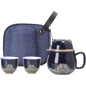 Unbranded (Blue) Ceramic Teapot Set, Teapot Set with Tea Strainer, Travel Ceramic Teapot S Unbranded (Blue) Ceramic Teapot Set, Teapot Set with Tea Strainer, Travel Ceramic Teapot S