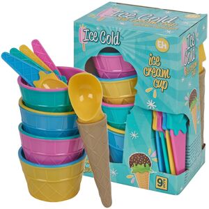 URBN Living (Dark Coloured) 9 Pc Ice Cream Dessert Bowls Scoop Cup Spoons Serving Set Reusab URBN Living (Dark Coloured) 9 Pc Ice Cream Dessert Bowls Scoop Cup Spoons Serving Set Reusab