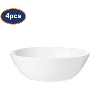 Luminarc Zelie 16cm Tempered Glass Soup & Cereal Bowls — Set of 4, White, Microw Luminarc Zelie 16cm Tempered Glass Soup & Cereal Bowls — Set of 4, White, Microw