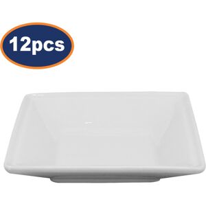 Arcoroc Dipping Dish Bowl Porcelain 12Pcs Square White Soy Sauce Chutney Dips Vitrified Arcoroc Dipping Dish Bowl Porcelain 12Pcs Square White Soy Sauce Chutney Dips Vitrified