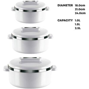 Unbranded (White) Insulated Serving Dishes with Lids -Thermal Hot Food Containers Set Pot Unbranded (White) Insulated Serving Dishes with Lids -Thermal Hot Food Containers Set Pot