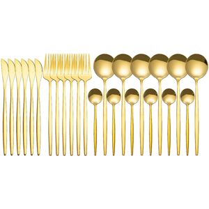 Kikidex (As show, One size) 24 Piece Cutlery Set Stainless Steel Cutlery Set Cutlery Cut Kikidex (As show, One size) 24 Piece Cutlery Set Stainless Steel Cutlery Set Cutlery Cut