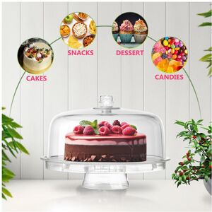 Unbranded (Default) Crystals 6 in 1 Multi Functional Cake Stand & Dome Plastic Cover Salad Unbranded (Default) Crystals 6 in 1 Multi Functional Cake Stand & Dome Plastic Cover Salad