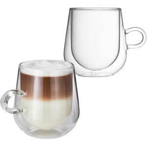 Judge Duo Latte Double Walled Glass Coffee Cup with Handle, Hollow Vacuum Sealed Judge Duo Latte Double Walled Glass Coffee Cup with Handle, Hollow Vacuum Sealed