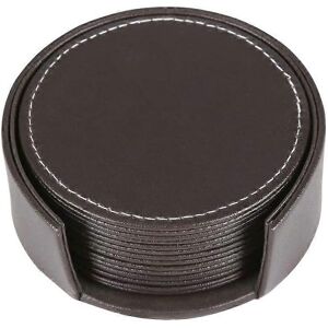 Unbranded (As show, One size) Set of 6 Leather Coasters with Stand (Brown) Unbranded (As show, One size) Set of 6 Leather Coasters with Stand (Brown)