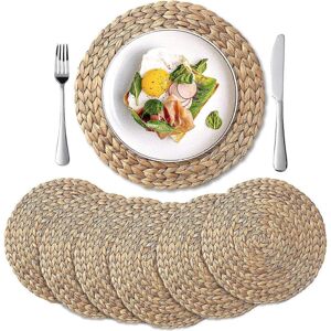 Unbranded (As show, One size) Set of 6 (30 cm) Natural Woven Water Hyacinth Placemats, Rou Unbranded (As show, One size) Set of 6 (30 cm) Natural Woven Water Hyacinth Placemats, Rou