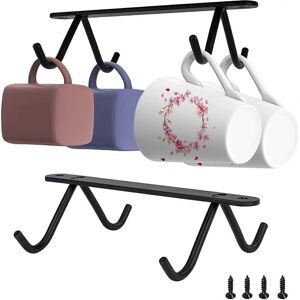 Unbranded (As show, One size) Set of 2 Black Metal Cup Holders Under Cabinet Wine Glasses Unbranded (As show, One size) Set of 2 Black Metal Cup Holders Under Cabinet Wine Glasses