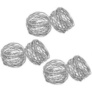 Unbranded (As show, One size) Gold round mesh napkin ring holder (silver, 6 pieces), suita Unbranded (As show, One size) Gold round mesh napkin ring holder (silver, 6 pieces), suita
