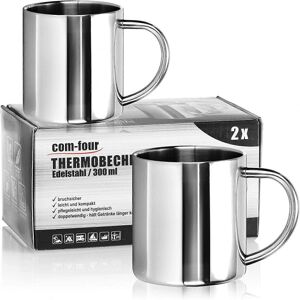Unbranded (As show, One size) 2x stainless steel thermal mug - 300ml per mug - double wall Unbranded (As show, One size) 2x stainless steel thermal mug - 300ml per mug - double wall