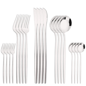 Markenlos 20Pcs Silver Dinnerware Set Stainless Steel Dinner Steak Knife Fruit Markenlos 20Pcs Silver Dinnerware Set Stainless Steel Dinner Steak Knife Fruit