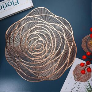 Kikidex (As show, One size) Rose Gold Placemats and Coasters Set of 6 Pressed Metallic V Kikidex (As show, One size) Rose Gold Placemats and Coasters Set of 6 Pressed Metallic V
