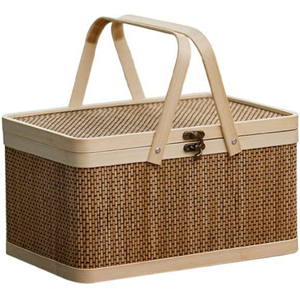 neznačkové Bamboo Basket Natural -Friendly Woven Basket Bamboo Picnic Basket neznačkové Bamboo Basket Natural -Friendly Woven Basket Bamboo Picnic Basket