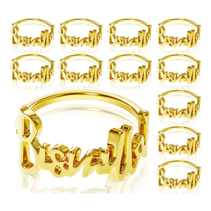 sem marca 12PCS Bismillah Metal Letter Napkin Ring Set, for Ramadan Napkin Ring sem marca 12PCS Bismillah Metal Letter Napkin Ring Set, for Ramadan Napkin Ring