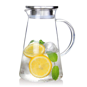 Markenlos 1.8 Liter Glass Pitcher with Lid, Easy Clean Heat Glass Water Carafe Markenlos 1.8 Liter Glass Pitcher with Lid, Easy Clean Heat Glass Water Carafe
