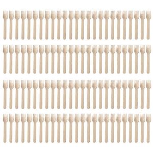 Unbranded (16cm fork , One size) Pack of 100 Disposable Wooden Spoon Fork Knife Utensils C Unbranded (16cm fork , One size) Pack of 100 Disposable Wooden Spoon Fork Knife Utensils C