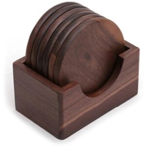 Unbranded (As show, One size) 6Pcs/Set Walnut Wood Coasters Placemats Decor Round Heat Res Unbranded (As show, One size) 6Pcs/Set Walnut Wood Coasters Placemats Decor Round Heat Res