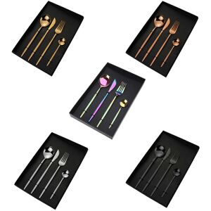 Unbranded (Black, One size) 4pcs Stainless Steel Flatware Cutlery Set Knife Fork Spoon Mir Unbranded (Black, One size) 4pcs Stainless Steel Flatware Cutlery Set Knife Fork Spoon Mir