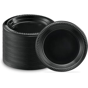 Unbranded 50 Pack Premium Black Plastic Plates for Parties 7-Inch Unbranded 50 Pack Premium Black Plastic Plates for Parties 7-Inch