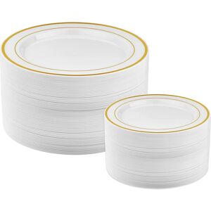 Unbranded 25 Dinner Plates and 25 Salad Plates Disposable Plates for Unbranded 25 Dinner Plates and 25 Salad Plates Disposable Plates for