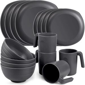 Greentainer Unbreakable Lightweight Dinnerware Sets, Plastic Dinner Set, 4 Dinin Greentainer Unbreakable Lightweight Dinnerware Sets, Plastic Dinner Set, 4 Dinin