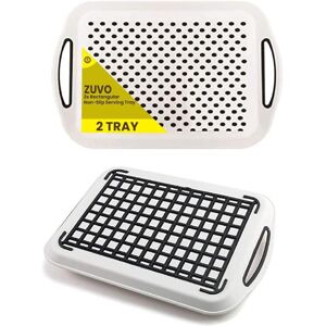 Zuvo - Anti-Slip Food Serving Tray - White - Set 2 - Tray Zuvo - Anti-Slip Food Serving Tray - White - Set 2 - Tray