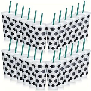 Unbranded (Football, 24pcs) 24ozPVC-Free Sports-Themed Reusable Plastic Tumblers with Lids Unbranded (Football, 24pcs) 24ozPVC-Free Sports-Themed Reusable Plastic Tumblers with Lids