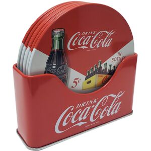 A empresa de caixa de estanho The Tin Box Company Coke 6 pc Coaster Set with Standing Metal Holder A empresa de caixa de estanho The Tin Box Company Coke 6 pc Coaster Set with Standing Metal Holder