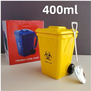 Unbranded (Yellow) Trash Can 400ml Creative Ceramic Mug Water Cup Shovel Spoon Christmas G Unbranded (Yellow) Trash Can 400ml Creative Ceramic Mug Water Cup Shovel Spoon Christmas G