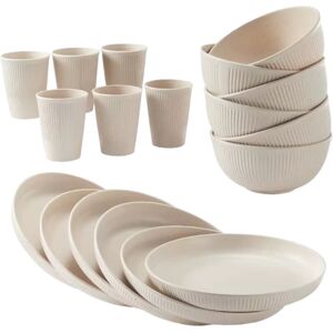 Unbranded (Beige) Picnic Dinnerware Set Includes 18 Pieces For Safe And Healthy Dining Unbranded (Beige) Picnic Dinnerware Set Includes 18 Pieces For Safe And Healthy Dining